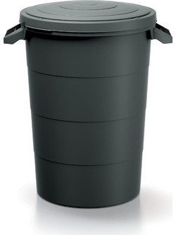PROSPERPLAST Κάδος απορριμμάτων με καπάκι Μαύρος 80lt IDSM80U-S411