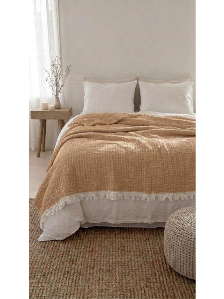 Κουβέρτα Μουσελίνα Υπέρδιπλη Blanket Aether Camel Rythmos (240x260) 1Τεμ