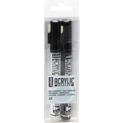 Σετ Ακρυλικών Μαρκαδόρων Acrylic Marker Μαύρο/Λευκό Pebeo