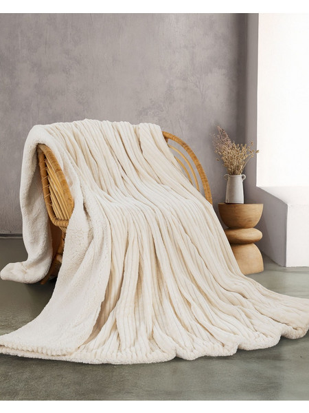 JOLLEIN - ΚΟΥΒΕΡΤΑ JACQUARD FLANNEL ΜΕ SHERPA ΜΠΕΖ ΥΠΕΡΔΙΠΛΟ (220Χ240) Rythmos