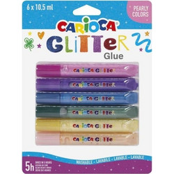 CARIOCA GLITTER GLUE PEARLY COLORS 6x10,5ml