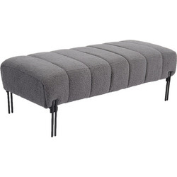 Παγκάκι Ottoman Artelibre Kubo Γκρι Ύφασμα Teddy/μέταλλο 40x116.5x50cm