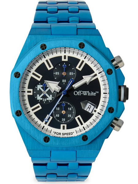 Off White High Frequency Ανδρικό Ρολόι Χρονογράφος με Μπλε Μεταλλικό Μπρασελέ OW1G023M0085