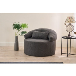 1-Seat Sofa Pitta Anthracite Fabric: 100% Polyester (linen Texture Fabric) 100x80x70 cm