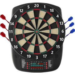 VEVOR Ηλεκτρονικός Στόχος Darts, Στόχος 336mm με 43 Παιχνίδια & 200+ Παραλλαγές για έως 8 Παίκτες, 6 Στελέχη Βελών με Φτερά & 50 Μαλακές Μύτες, Έγχρωμη Οθόνη LCD Βαθμολογίας για Πάρτι στο Σπίτι και Αί