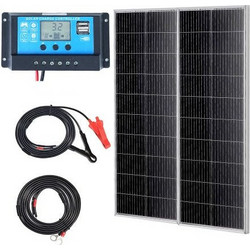 VEVOR 200W Monocrystalline Solar Panel Kit 100 W / Solar Panel + Controller