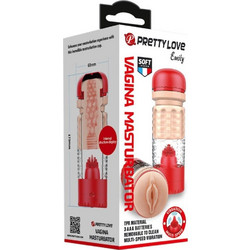 Pretty Love Emily Pocket Pussy Αυνανιστήρι με Δόνηση Red
