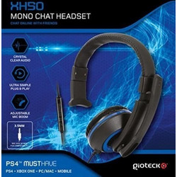 Gioteck XH50 Mono Chat Gaming Headset Over Ear Black Blue