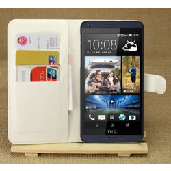 Δερμάτινη Θήκη/Πορτοφόλι για HTC Desire 816 Λευκό (ΟΕΜ)