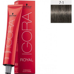Schwarzkopf Igora Royal 7-1 Ξανθό Μεσαίο Σαντρέ Μόνιμη Βαφή Μαλλιών 60ml