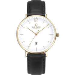 Obaku Ανδρικό Ρολόι με Μαύρο Δερμάτινο Λουράκι V181GDVWRB