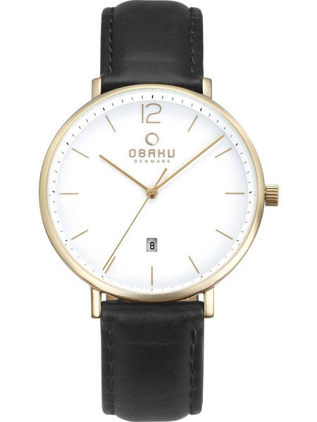 Obaku Ανδρικό Ρολόι με Μαύρο Δερμάτινο Λουράκι V181GDVWRB