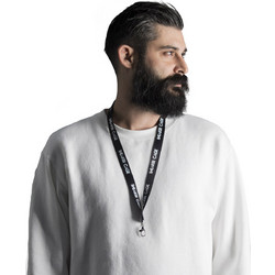 SneakerCage LANYARD SATIN 2CM 18-30914701 Μαύρο