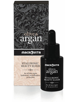 Macrovita Olive & Argan Beauty Elixir Hyaluronic Αντιγηραντικό Λάδι Προσώπου για Ανάπλαση με Υαλουρονικό & Argan 15ml