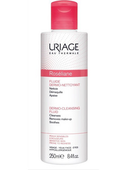 Uriage Roseliane Fluide Dermo-Nettoyant Γαλάκτωμα Ντεμακιγιάζ για Ευαίσθητη Επιδερμίδα 250ml
