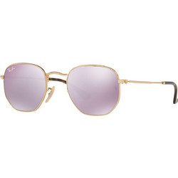 Ray-Ban RB3548N 001/8O Ανδρικά Γυαλιά Ηλίου Πολυγωνικά Μεταλλικά Χρυσά με Μωβ Καθρέπτη Φακό