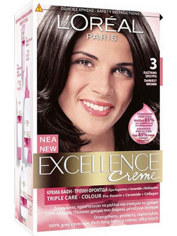 L'Oreal Paris Excellence Creme 3 Καστανό Σκούρο Μόνιμη Βαφή Μαλλιών 48ml