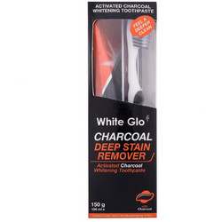 White Glo Charcoal Deep Stain Remover Οδοντόβουρτσα + Οδοντόκρεμα 100ml
