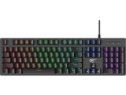 Havit KB858L Μηχανικό Gaming Πληκτρολόγιο με Custom Blue Διακόπτες RGB Black