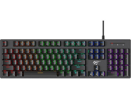 Havit KB858L Μηχανικό Gaming Πληκτρολόγιο με Custom Blue Διακόπτες RGB Black