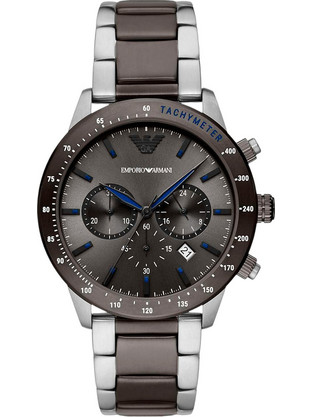 Emporio Armani Ανδρικό Ρολόι Χρονογράφος με Γκρι Μεταλλικό Μπρασελέ AR11391