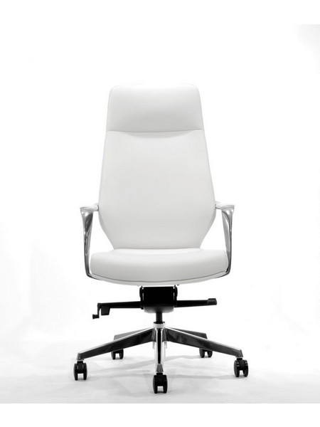 ΘΕΣΙΣ Καρέκλα Γραφείου Διευθυντική με Προσκέφαλο Στήριξη Μέσης και Ανάκλιση Άσπρη Elegant