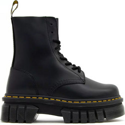 Dr. Martens 8-Eye Audrick Γυναικεία Αρβυλάκια Δερμάτινα Μαύρα με Χοντρό Χαμηλό Τακούνι 27149001