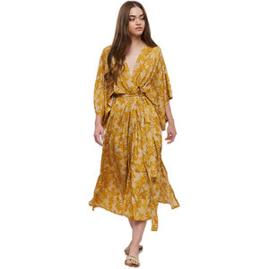 Inart Ble Κιμονό 5-41-348-0810 Mustard/Brown