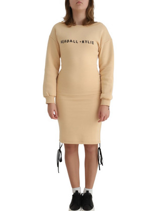 Kendall + Kylie Midi Καθημερινό Φόρεμα Μπεζ KKW3913008