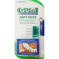 Gum 634 Original Fluoride Μεσοδόντιες Οδοντογλυφίδες L Άσπρες 40τμχ