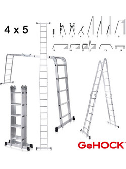 GeHOCK Πολυμορφική Σκάλα Αλουμινίου 4 x 5