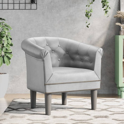 vidaXL Πολυθρόνα Δερματίνη Ασημί 356498