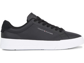 Tommy Hilfiger Court Leather Ανδρικά Sneakers Μαύρα FM0FM04971-BDS