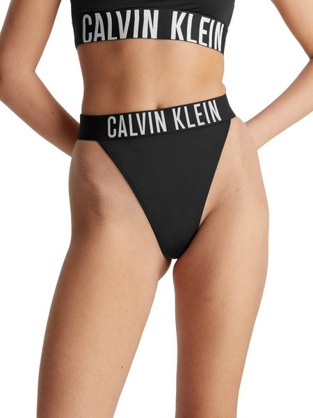 Calvin Klein Ψηλόμεσο Bikini String Μαύρο KW0KW02579-BEH