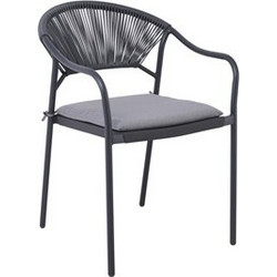 Woodwell Molly Πολυθρόνα Κήπου Rattan Γκρι Ε6713,2