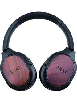Akai BTH-W150 110591-0012 Ενσύρματα & Ασύρματα Bluetooth Ακουστικά Over Ear με Noise Cancelling Μαύρα Καφέ