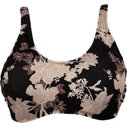 Rock Club Bikini Top Μπουστάκι Floral Μαύρο Μπεζ BP-2414