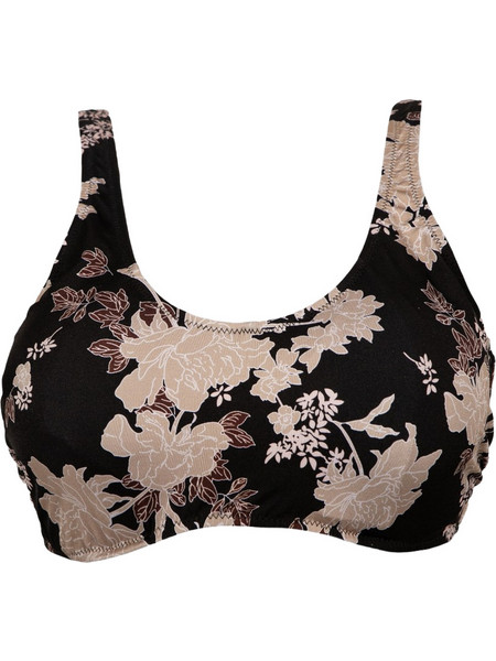 Rock Club Bikini Top Μπουστάκι Floral Μαύρο Μπεζ BP-2414