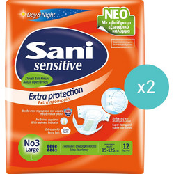 Sani Sensitive No3 Large Πάνες Ακράτειας 7 Σταγόνες 2x12τμχ