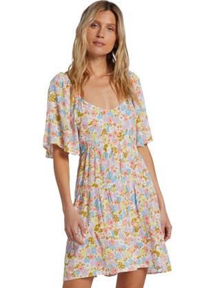 Billabong Take Chance Mini Καλοκαιρινό Καθημερινό Φόρεμα Floral Πολύχρωμο ABJWD00544-SCS