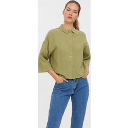 Vero Moda Γυναικείο Πουκάμισο 3/4 Μονόχρωμo Χακί 10262929