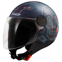LS2 OF558 Sphere Lux II Navy Blue Orange Κράνος Μηχανής Jet 1000gr