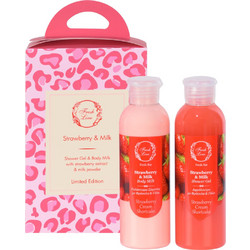 Fresh Line Strawberry & Milk Shower Gel 200ml + Body Milk 200ml