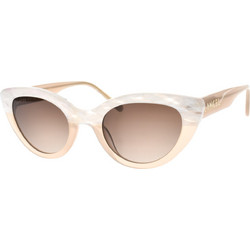 Lancel LA91022 C03 Γυναικεία Γυαλιά Ηλίου Cat Eye Κοκάλινα Άσπρα με Καφέ Polarized Φακό