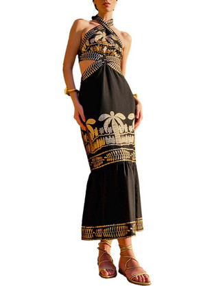 Lace Midi Καλοκαιρινό Φόρεμα για Γάμο / Βάπτιση Μαύρο M-8513