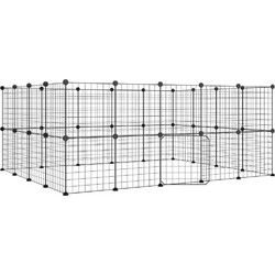 vidaXL Περίφραξη Τρωκτικών με 36 Πάνελ Μαύρη 35x35cm 3114039