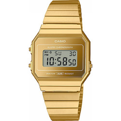 Casio Ψηφιακό Ανδρικό Ρολόι Χρονογράφος με Χρυσό Μεταλλικό Μπρασελέ A-700WEVG-9AEF