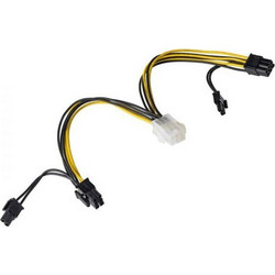 Akyga AK-CA-55 Καλώδιο Τροφοδοσίας 6-Pin PCIe Female to 2 x 6+2 Pin PCIe 0.15m Multicolor