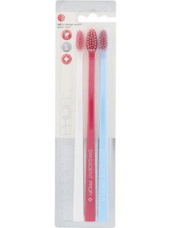 Swissdent Profi Gentle Soft Οδοντόβουρτσες 3τμχ Λευκή Κόκκινη Γαλάζια