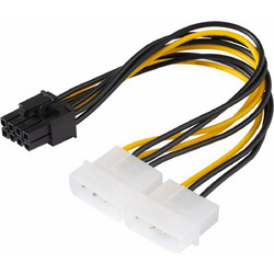 Turbo-X KY-MX8 Καλώδιο Τροφοδοσίας 8-Pin PCIe Male to 2 x 4-Pin Molex Male Multicolor